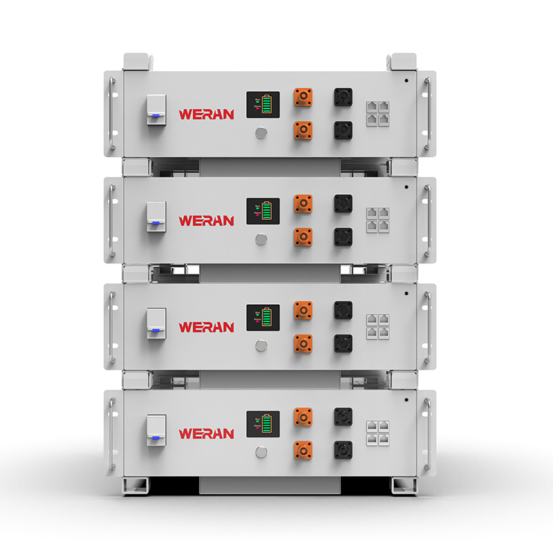 WERAN WRL-48100RW 51,2 V 100 Ah LiFePO4 rekbatterij (5,12 kWh) – 8000 cycli, CAN/RS485, stapelbaar Home ESS