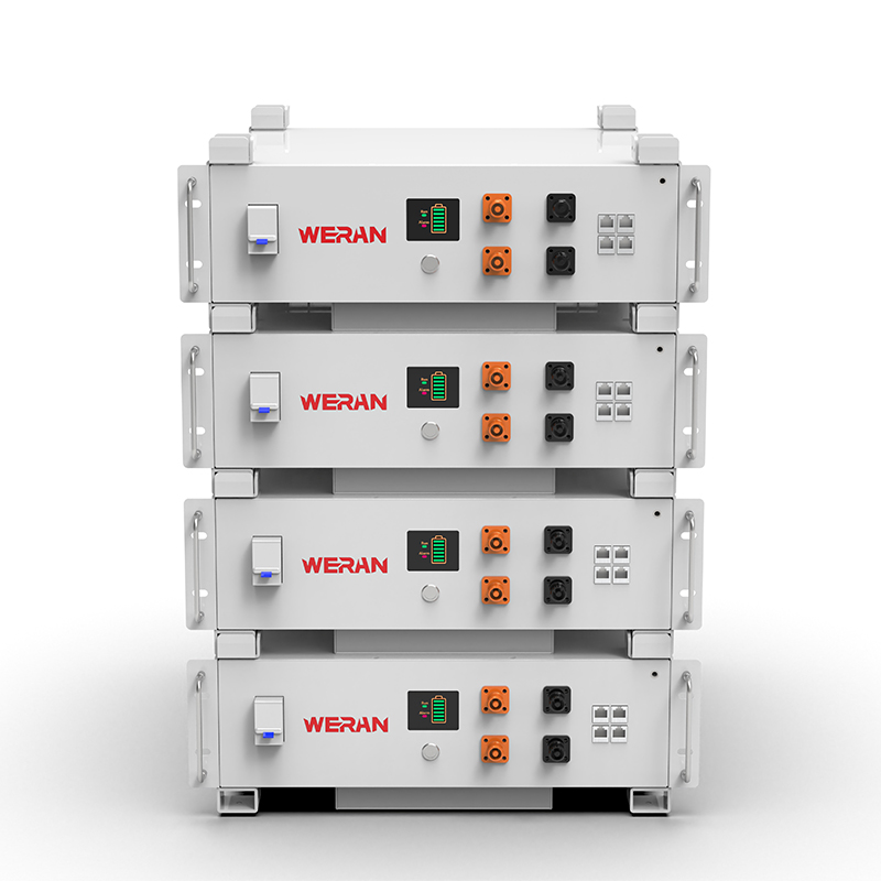 WERAN WRL-48100RW 51,2 V 100 Ah LiFePO4 rekbatterij (5,12 kWh) – 8000 cycli, CAN/RS485, stapelbaar Home ESS