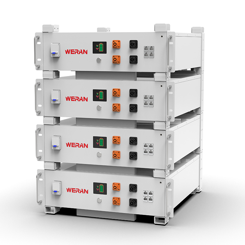 WERAN WRL-48100RW 51,2 V 100 Ah LiFePO4 rekbatterij (5,12 kWh) – 8000 cycli, CAN/RS485, stapelbaar Home ESS