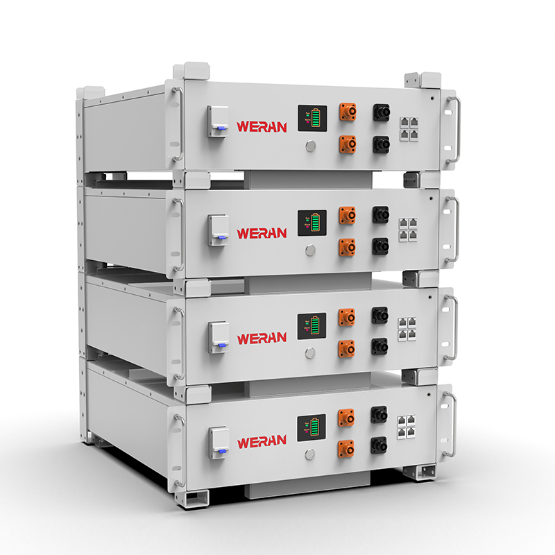 WERAN WRL-48100RW 51,2 V 100 Ah LiFePO4 rekbatterij (5,12 kWh) – 8000 cycli, CAN/RS485, stapelbaar Home ESS