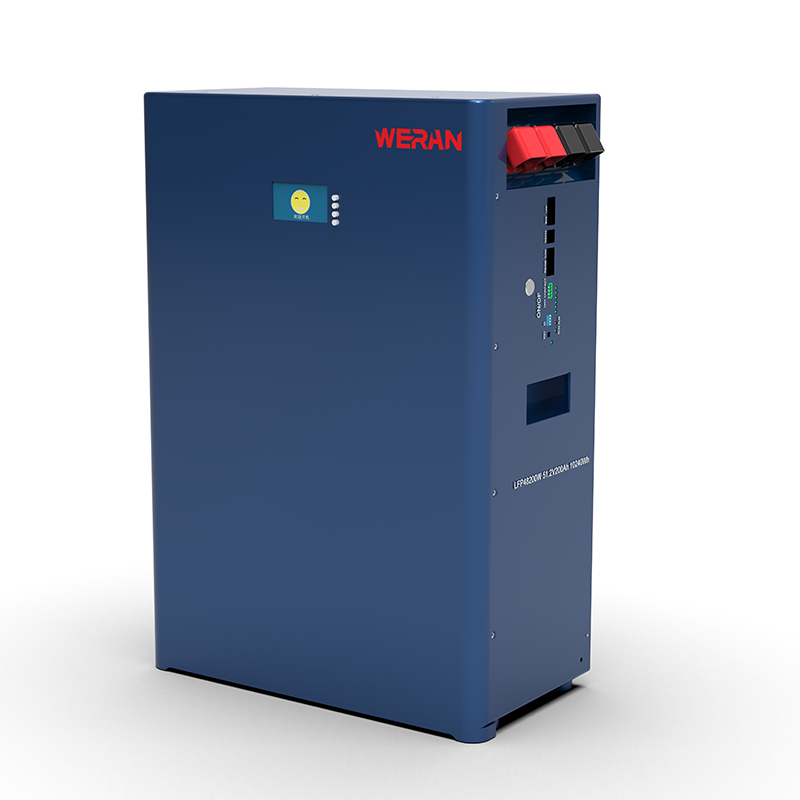 WERAN WRL-48100WB 51,2 V 100 Ah wandgemonteerde LiFePO4-batterij (5,12 kWh) – IP65, 6000 cycli, zonne-opslag buitenshuis