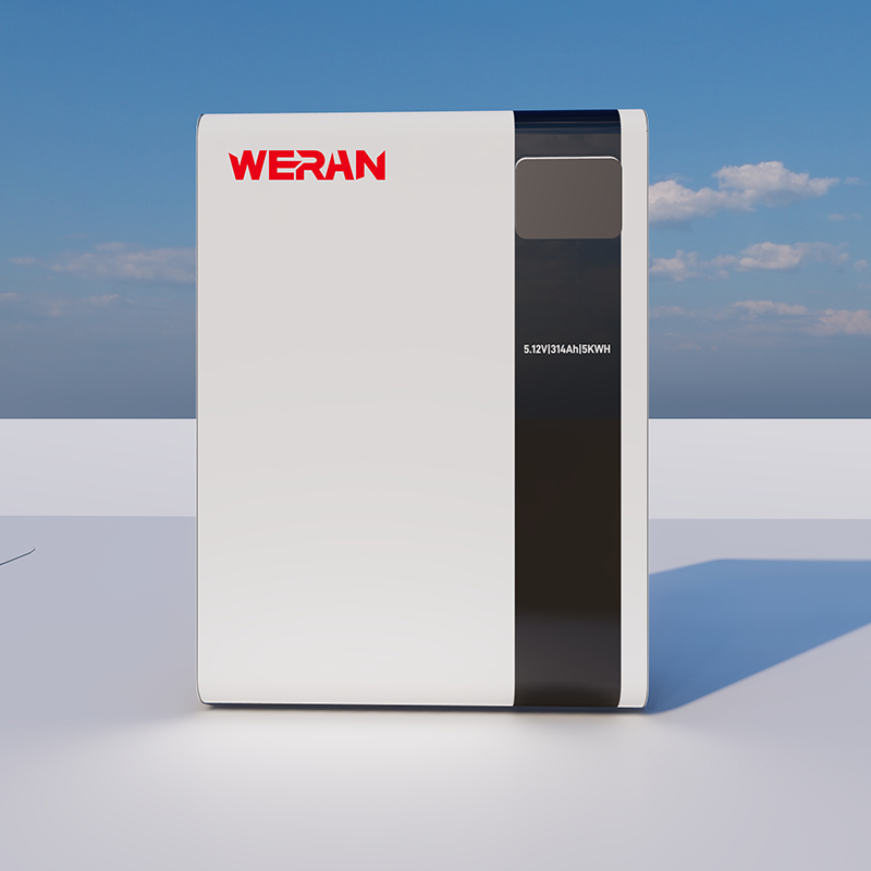 WERAN 51,2V 100Ah 5,12kWh wandgemonteerde LiFePO4-batterij voor residentiële zonne-energieopslag